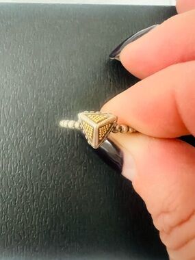 LAGOS Two-Tone Triangle Bead Ring - Gold Accent